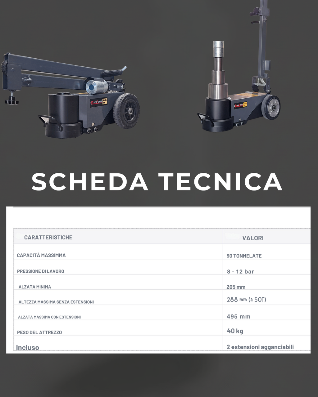 Cric idraulico da 50 tonnelate