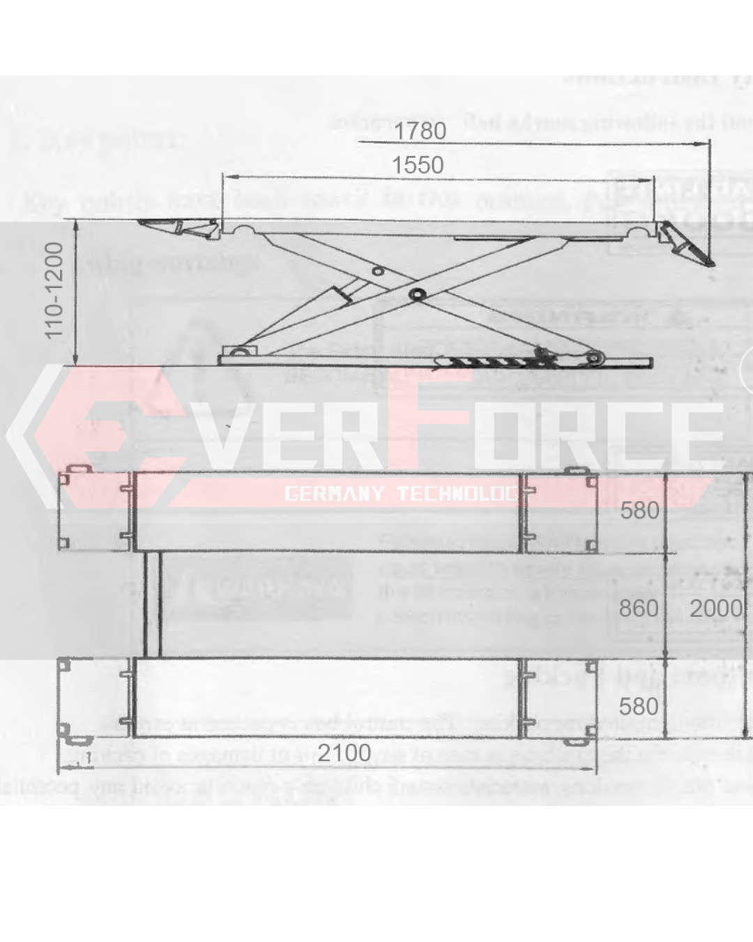 Sollevatore a forbice elettroidraulico, portata 3000 kg. 2290€ compreso iva e spedizioni