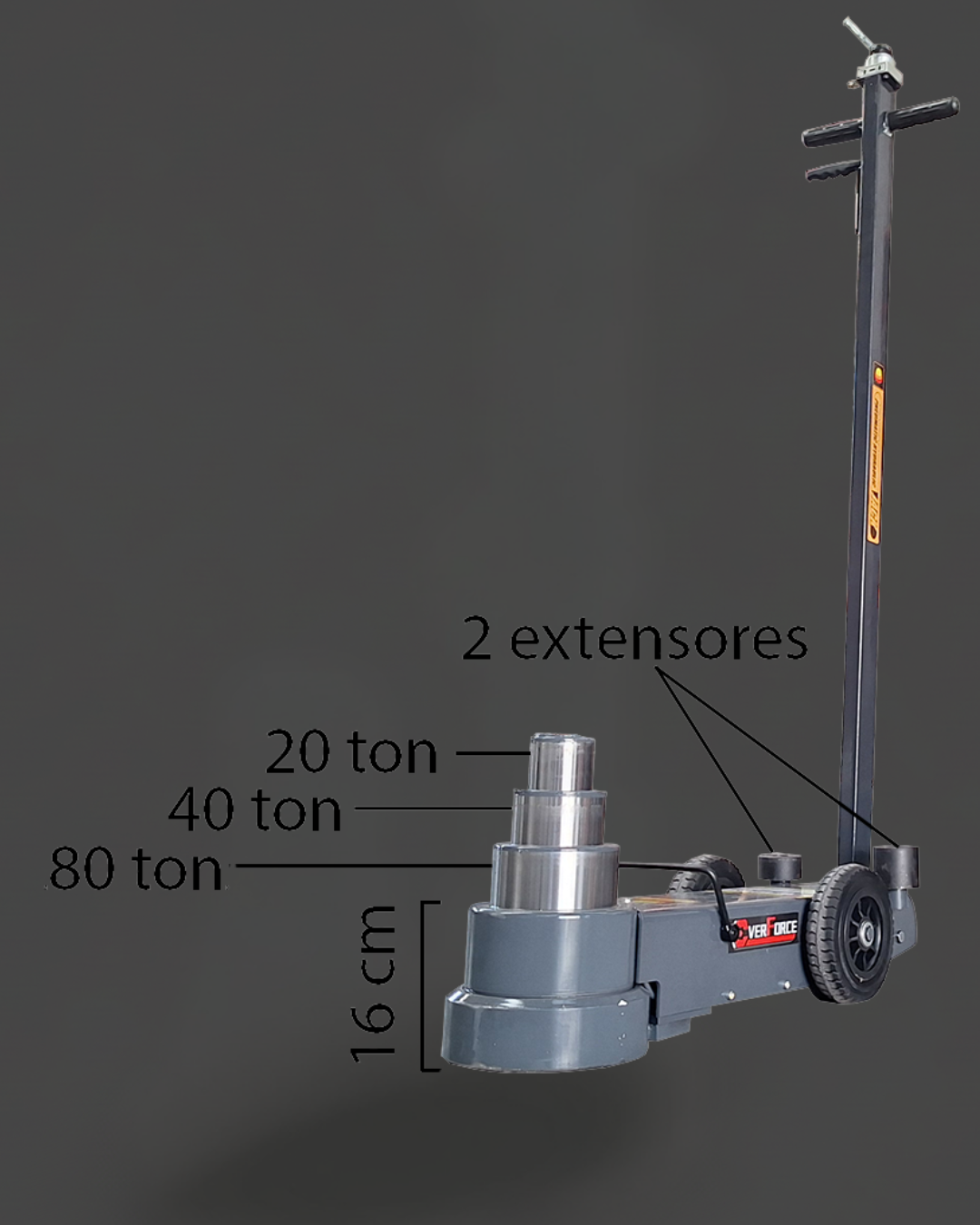 Crick Oleopneumatico Extra Piatto 80 Tonnellate