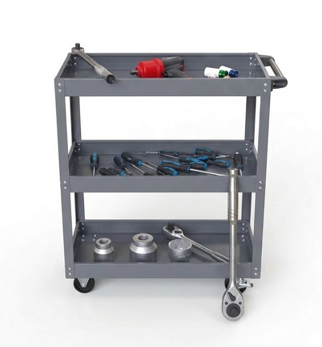 Carrello Portautensili Professionale a 3 Livelli – Struttura in Acciaio fino a 100 kg
