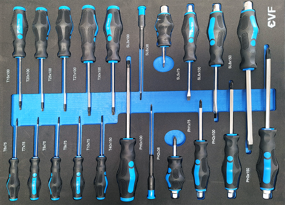 Carrello portautensili 7 cassetti blu Kraftwelle