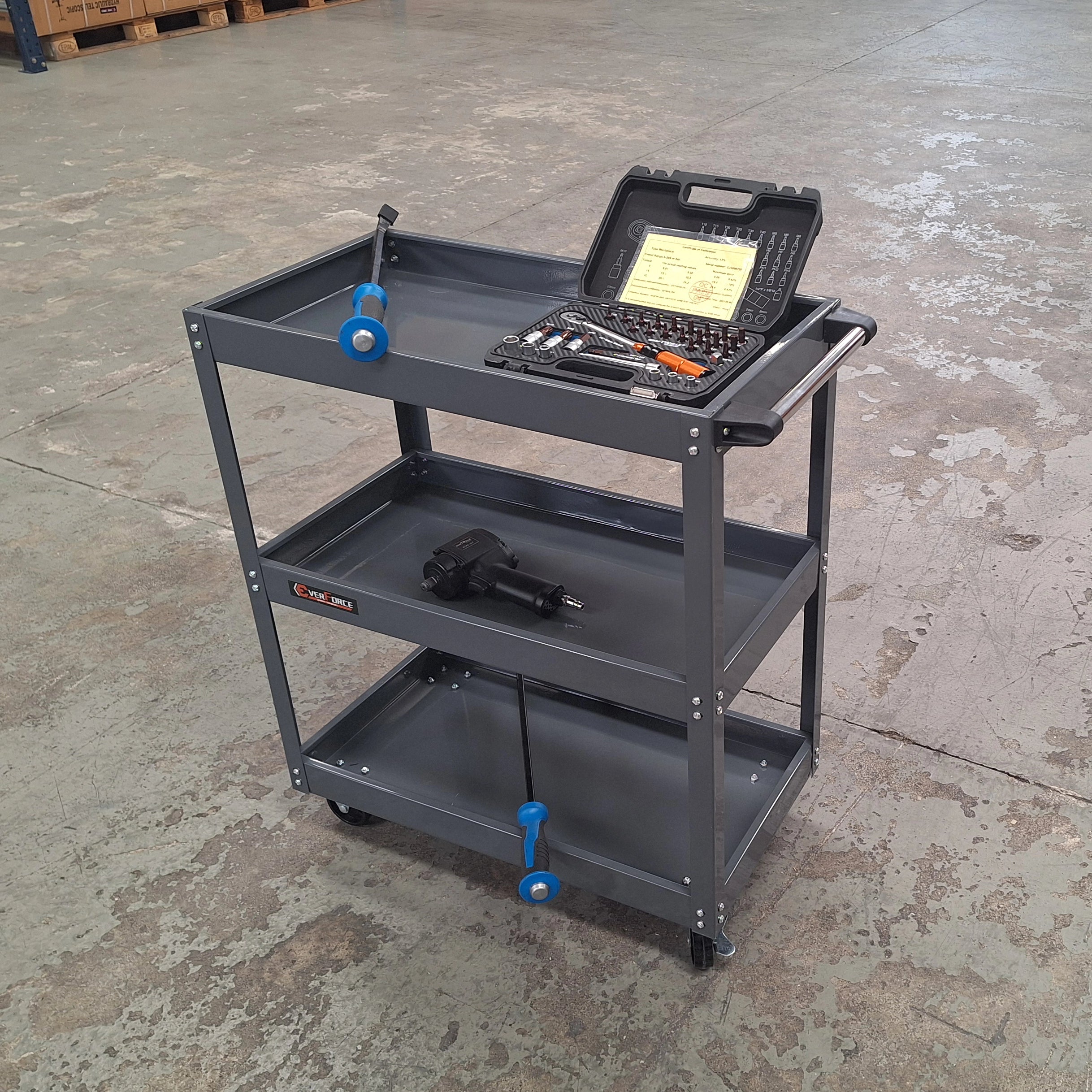 Carrello Portautensili Professionale a 3 Livelli – Struttura in Acciaio fino a 100 kg