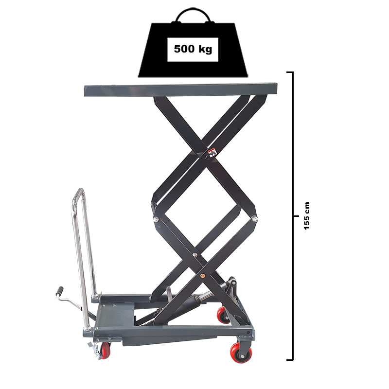 Tavolo elevatore a doppia forbice 500 kg